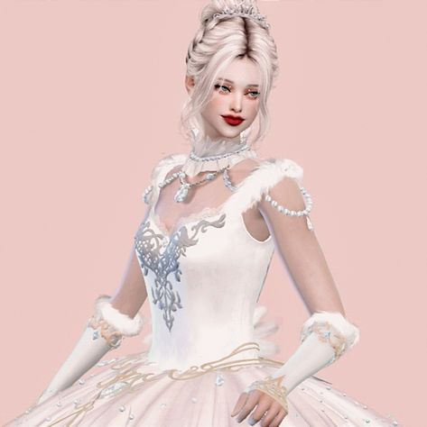 Sims 4 Swan Lake, Black Swan Sims 4 Cc, Sims 4 Ballet Cc Clothes, Swan Dress, Swan Princess, Princess Costume, Sims 4 Build, White Fur, Swan Lake