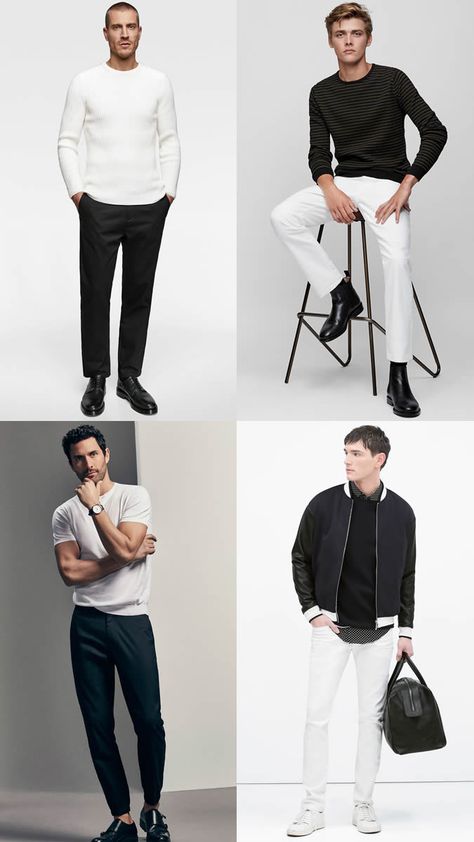 Outfit Monokrom Pria, Monokrom Outfit Men, Monokrom Style, White Outfits For Boys, Monochrome Outfit Aesthetic, Monochrome Outfit Men, Outfit Cowok, Outfits Gorditas, Curvy Pants