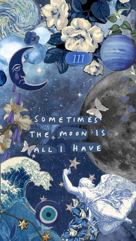 Marina Aesthetic Wallpaper, Blue Vibes Wallpaper, Moon And Stars Wallpaper, Astrology Aesthetic, Blue Vibes, Positive Quotes Wallpaper, Spiritual Wallpaper, Art Moon, How To Make Fire