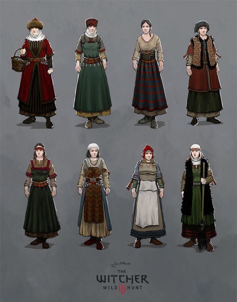 ArtStation - The Witcher 3 concept art, Jan Marek The Witcher Fashion, The Witcher 3 Concept Art, The Witcher Concept Art, Witcher 3 Concept Art, Witcher Concept Art, Witcher Outfits, Witcher Clothing, Medieval Fantasy Clothing, Witcher Art