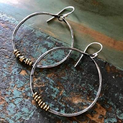 All Small Silver Hoop Earrings, Large Silver Hoop Earrings, Burlington Vt, Metalsmithing Jewelry, Brass Hoops, Small Jewelry Box, Hammered Sterling Silver, Heishi Beads, Small Jewelry