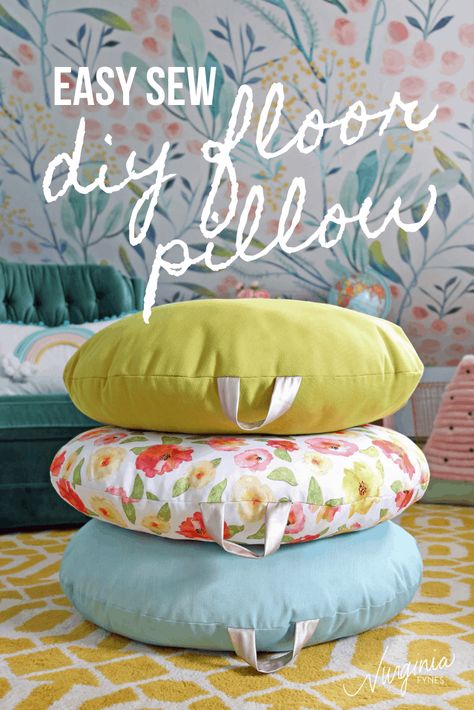 Diy Floor Pillow, Syprosjekter For Nybegynnere, Giant Floor Pillows, Diy Sy, Pillow Tutorial, Costura Diy, Diy Flooring, Creation Couture, Upcycled Crafts