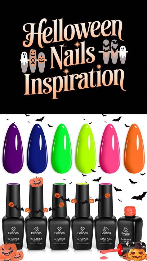 Beetles Gel Nail Polish Set, Nails Gel Halloween Orange Hot Pink Blue Yellow Green Purple Gel Polish 6 Colors Soak Off Uv Led Gel Nail Kit Nails Nail Art Manicure Nails Gel Halloween, Purple Gel Polish, Set Nails, Gel Nail Kit, Nail Polish Set, Gel Nail Polish Set, Halloween Orange, Pink Blue Yellow, Nail Polish Sets