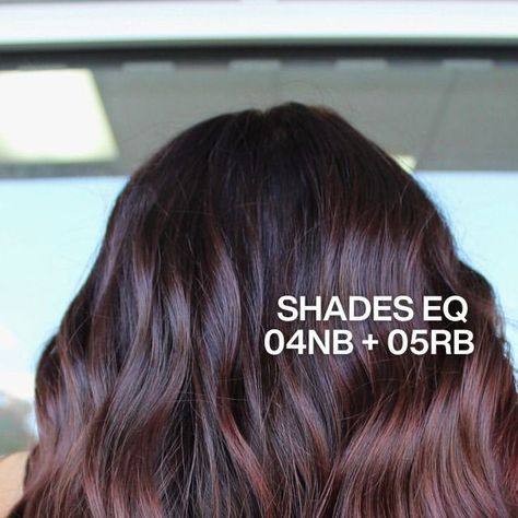 Redken on Instagram: "Looking for a classic with some kick? We suggest Cherry Cola 🍒🥤  @beardedbeautyhair makes use of their client’s grown out balayage to add rich, red-violet tones to h their base.   A concern many stylists have taking their previously lightened clients darker: the hair lacking depth and lustre. This formula creates ribbons of dimension with that iconic #ShadesEQ shine ✨ Swipe to see the before.  The #RedkenRecipe: 🩷 Zone 1: Shades EQ 04NB (2/3) + 05RB (1/3) 🩷 Zones 2 + 3: Shades EQ 05RV + 05RB (equal parts)  #CherryCola #CherryColaHair" Red Brown Shades Eq Formula, Grown Out Balayage, Shades Formulas, Cherry Cola Hair Color, Redken Formulas, Cola Hair, Cherry Cola Hair, Women's Haircuts, Work Hair