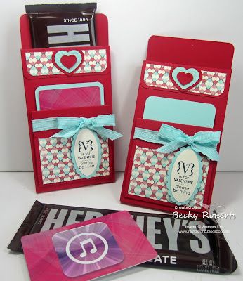 Candy Bar Holder, Hershey Kisses Gifts, Candy Bar Gifts, Gift Cards Money, Candy Holder, Valentine Ideas, Valentine Candy, Valentine's Day Cards, Rubber Stamping