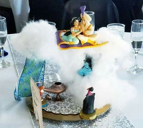 Aladdin Table Centerpiece, Aladdin Wedding Centerpieces, Aladdin Centerpiece Ideas, Jasmine Centerpiece Ideas, Aladdin Themed Wedding, Princess Centerpieces Diy, Aladdin Wedding Theme, Aladdin Theme, Aladdin Wedding