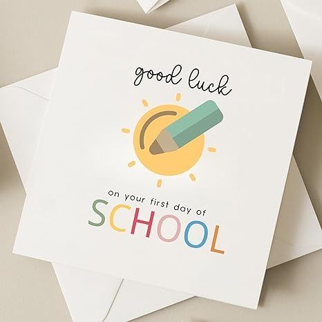 School Card Finish School, School Card, Good Luck Cards, School School, 1st Day Of School, 1st Day, Office Products, First Day Of School, Good Luck