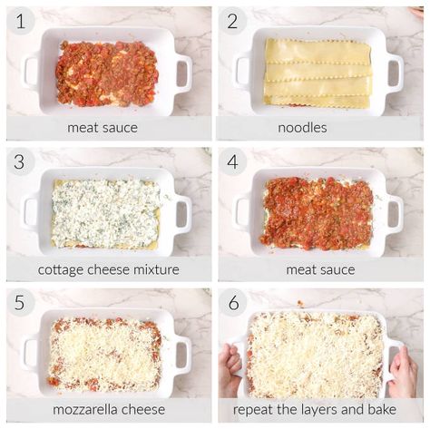 Lasagna Layers Order, Lazania Recipe, Lasagna Recipe With Cottage Cheese, Bolognese Recipes, Meat Lasagna Recipe, Beef Tomato Sauce, Lasagna Layers, Lasagna With Cottage Cheese, Beef Lasagna Recipe