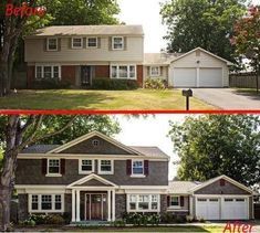 20 Home Exterior Makeover Before and After Ideas Renovation Facade, Exterior Home Renovation, Architecture Renovation, Home Exterior Makeover, Exterior Home, Exterior Makeover, Casa Exterior, Exterior Remodel, After Pictures