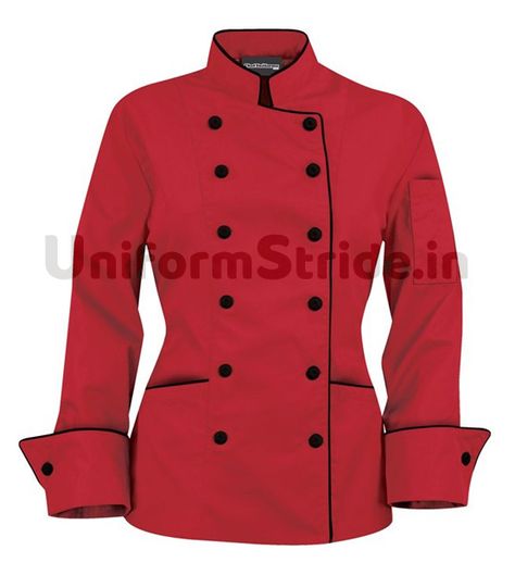 Chef Jackets Design, Hostess Uniform, Restaurant Hostess, Bespoke Suit Tailoring, Red Jacket Outfit, Uniform Ideas, Chef Jackets, Chef Wear, Chef Clothes