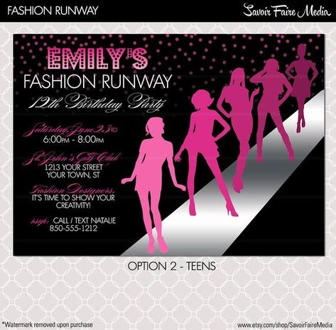 Fashion Show Invitations Templates Fresh Fashion Show Invitation Project Runway Inspired Birthday Project Runway Party, Show Invitation, Fashion Show Party, Fashion Show Themes, Fashion Show Invitation, Invite Design, Party Projects, Birthday Fashion, Project Runway