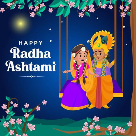 Banner design of happy radha ashtami car... | Premium Vector #Freepik #vector #background #banner #birthday #love Happy Radha Ashtami Wishes, Happy Radha Ashtami Images, Radhastami Wishes, Radha Astami Pic, Radha Ashtami Images, Radhe Ashtami, Radha Ashtami Wishes, Michami Dukkadam Wishes, Michami Dukkadam