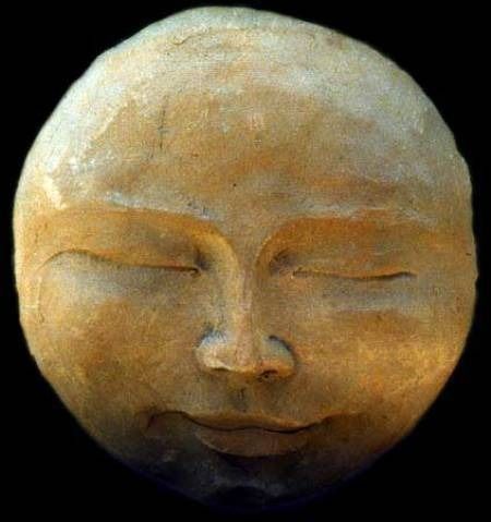 man on the moon Clay Moon Face, Paper Mache Moon, Sun With Face, Moon Sculpture, Moon Faces, Sun Faces, Clay Moon, Pleasant Dreams, Sweet Moon