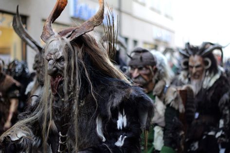 Krampusnacht: The Crazy Austrian Celebration Of A Christmas Demon - Sherpa Land Chalet Aesthetic, Krampus Mask, Christmas In La, Scary Photography, Alpine Chalet, Pagan Festivals, Creepy Christmas, Jolly Santa, St Nick