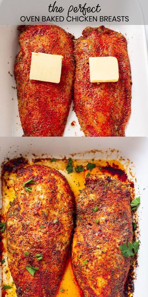 Juiciest Chicken, Oven Baked Chicken Breast, Oven Baked Chicken Breasts, Dada Ayam, Diner Recept, Oven Baked Chicken, Baked Chicken Breast, Corn Dogs, Chicken Dishes Recipes