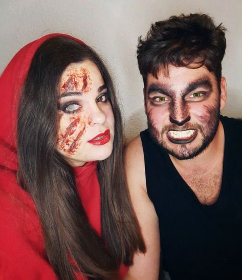 Little red riding hood and wolf werewolf #halloween Red Riding Hood And Wolf, Werewolf Halloween, The Werewolf, Red Costume, Couples Halloween, Ideas For Couples, Couple Halloween, Little Red Riding Hood, Red Riding Hood