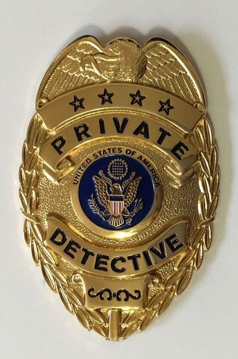 Generic Private Detective Badge Chevrolette Camaro, Detective Badge, Armadura Ninja, Army Challenge Coins, Detective Theme, Teknologi Futuristik, Female Detective, Detective Aesthetic, Eagle Images