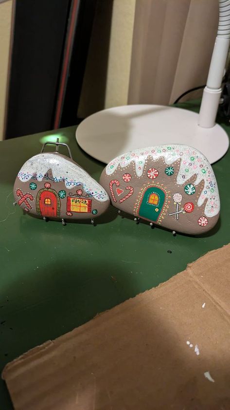 painting rocks! | Some Christmas themes started . | Facebook Spring Painted Rocks, Painted Bricks, Drawing Rocks, Christmas Rocks, Christmas Rock, Painting Rocks, Spring Painting, Painted Brick, Hand Painted Rocks