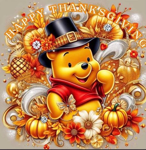 Winnie The Pooh Thanksgiving, Pooh Thanksgiving, Happy Thanksgiving Wallpaper, Disney Thanksgiving, Disneyland Characters, Winnie The Pooh Cartoon, Happy Thanksgiving Images, Thanksgiving Cartoon, Winnie The Pooh Pictures