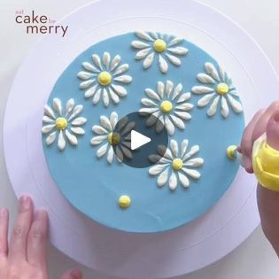 94K views · 3.2K reactions | @eatcakebemerry Buttercream Daisy Cake | Eat Cake Be Merry used a petal tip and a round tip to pipe pretty daisies directly onto the cake. Want to learn how to make buttercream flowers? Check... | By Wilton Cake Decorating | Facebook Buttercream Daisy, Cake Techniques, Daisy Cake, Daisy Cakes, Wilton Cake Decorating, Wilton Cakes, Buttercream Flowers, Be Merry, Eat Cake