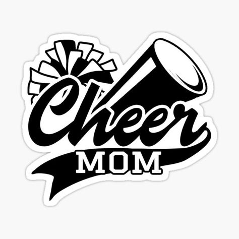 Cheer Mom Biggest Fan Cheerleader Pom Cheermom Cute Sticker on stickers, t-shirts, and more. Mom Vision Board, Silhouette Cameo Crafts, Cameo Crafts, Cheer Mom Shirts, Wrap Ideas, Cheer Mom, Cricut Ideas, Mom Shirts, Cheerleading