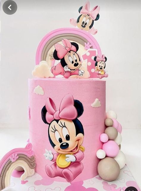 Mouse Cake Design, Minnie Mouse Cake Design, Minnie Mouse Birthday Party Decorations, Minnie Cake, Minnie Mouse Cake, First Birthday Themes, Mickey Party, Minnie Mouse Birthday Party, Mouse Cake