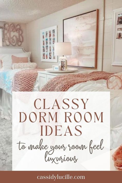 If you’re tired of your dorm room looking bland, basic, and boring, discover 11 classy dorm room ideas that will transform your space into a relaxing, luxurious sanctuary. Upgrade your college dorm room using some classy dorm room decor and create an elegant paradise with these fabulous and classy ideas. Tap here and check out some elegant dorm room ideas! Classy Dorm Room, Elegant Dorm Room, Chic Dorm, Leather Storage Ottoman, Pastel Color Schemes, Dorm Room Ideas, Mood Lamps, College Dorm Room, Faux Fur Throw Pillow