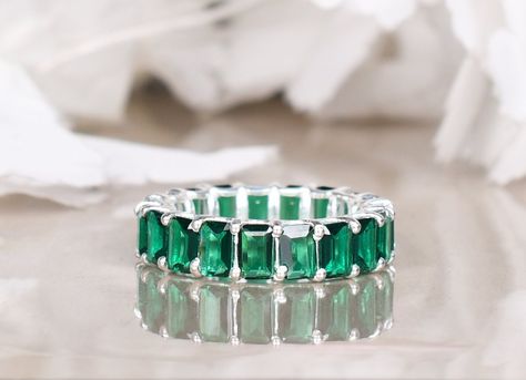 Green Emerald Eternity Band, Emerald Eternity Band, Emerald Band, Engagement Band, Eternity Band Ring, Emerald Engagement, Band Engagement Ring, Engagement Bands, Eternal Life