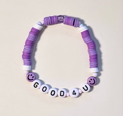 Olivia Rodrigo Beaded Bracelet, Olivia Rodrigo Bracelet Ideas Clay Beads, Clay Bead Bracelet Ideas Olivia Rodrigo, Bracelet Ideas Olivia Rodrigo, Song Bracelet Ideas, Oliva Rodrigo Bracelet, Olivia Rodrigo Clay Bead Bracelet, Guts Tour Bracelets, Olivia Rodrigo Bracelet Ideas