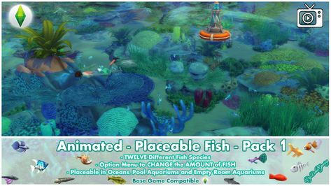 Mod The Sims - Animated - Placeable Fish - Pack 1 Los Sims 4 Mods, The Sims 4 Custom Content, Sims 4 Traits, Sims 4 Studio, Different Fish, Sims 4 Gameplay, First Animation, Sims 4 Collections, Best Sims