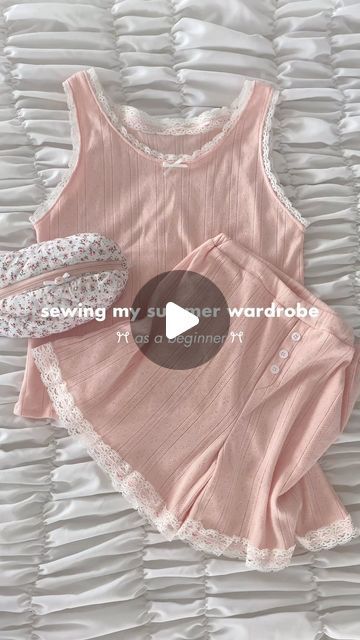 𝒇𝒊𝒂𝒏𝒐𝒘𝒇𝒊 ྀིྀི on Instagram: "ep 5 𐙚₊˚⊹ can never have too many pjs ☺️😌 follow @fianowfi3 for more ♡ - - - - - keywords below  handmade | sewing | sew with me | sew | beginner sewing | pink aesthetic | pinterest inspired | outfit inspo | coquette | diy | ハンドメイド | 手作り - #sewing #handmadeclothing #coquette #sewwithme #diy  #diyfashion #sewingjourney" Sewing Patterns Coquette, Sowing Designs Easy, Sewing Pjs, Outfit Inspo Coquette, Coquette Diy, Handmade Sewing, Beginner Sewing, Aesthetic Pinterest, Sewing For Beginners