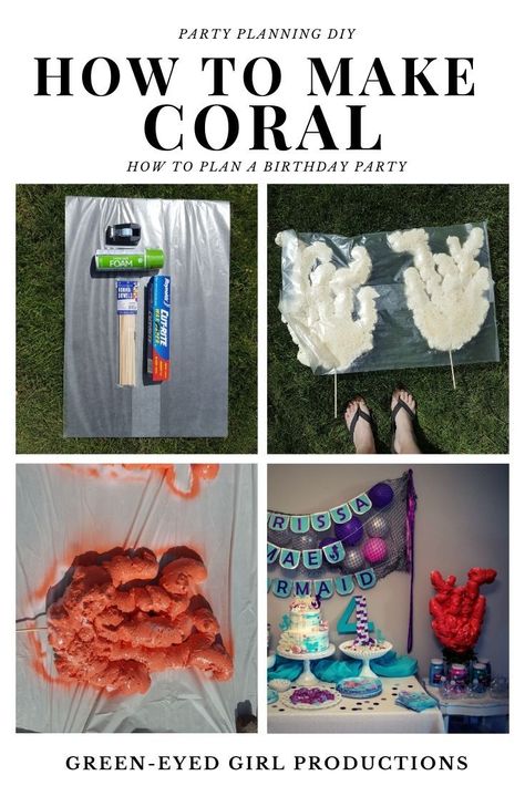 Foam Coral Reef Diy, Spray Foam Coral Reef, Spray Foam Coral, Diy Coral Reef Decorations, Diy Coral Reef, Ocean Centerpieces, Halloween Wagon, Mermaid Party Theme, Coral Diy