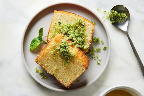 Basil Sugar Pound Cakes From Thalia Ho Recipe on Food52, a recipe on Food52 Basil Cake, Parsley Cake, Powdered Sugar Pound Cake, Basil Lemon Cake, Martha Stewart Pound Cake, Cinnamon Sugar Toast, Small Food Processor, Summer Berries, Food Test