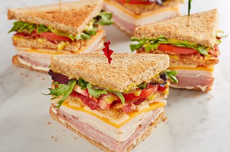 McAlister's Club Sandwich | Club Sandwich | McAlister's Deli Turkey Club Sandwich, Club Sandwich Chicken, Menu Sushi, Menu Pizza, Sandwich Menu, Cranberry Orange Sauce, Chicken Club, Honey Bbq Sauce, Deli Sandwiches