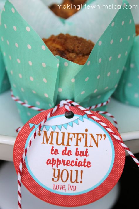 Teacher Treats, Volunteer Gifts, Volunteer Appreciation, Staff Gifts, Employee Appreciation Gifts, Staff Appreciation, Employee Appreciation, Teacher Appreciation Week, Mini Muffins