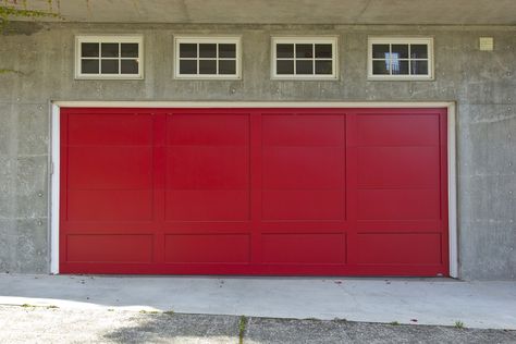 Top 70 Best Garage Door Ideas - Exterior Designs Red Garage Door, Garage Doors Uk, Red Garage, Garage Door Ideas, Garage Door Paint, Best Garage Doors, Garage Door Styles, Garage Door Makeover, Diy Garage Door