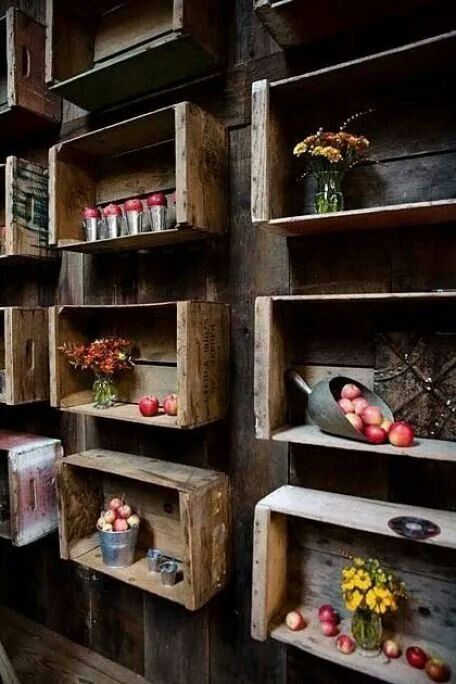 Wood Box Shelves, Pallet Crates, Apple Crates, Crate Shelves, Space Storage, Box Shelves, Mobile Bar, Wood Crates, Wooden Crates