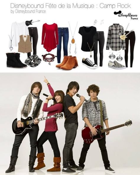 Camp Rock Costume, Camp Rock Outfits, Rock Costume, Channel Outfits, Camp Rock, Costume Inspo, Disney Fashion, Rock Outfits, Disney Channel