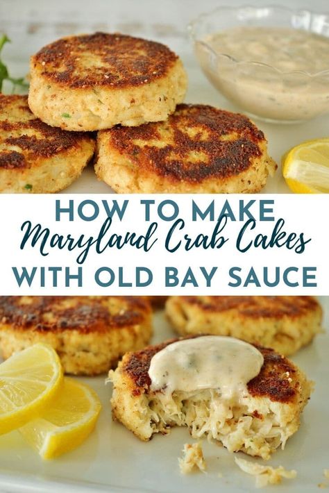 New Orleans Crab Cakes, Maryland Crab Cake Sauce, Old Bay Crab Cakes Recipes, Crab Cakes Maryland Style, Maryland Food Recipes, Easy Crab Cake Sauce, Crabcakes Recipe Best Maryland, Crabcake Sauce Remoulade, Old Bay Crab Cake Recipe