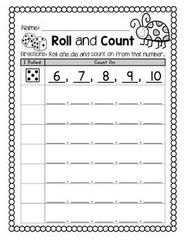 Roll and Count: Counting On Using Dice by LIVIN' IN A VAN DOWN BY THE RIVER | Teachers Pay Teachers Counting On Activities Kindergarten, Counting On Activities First Grade, Counting On Activities, Substitute Teacher Resources, Van Down By The River, Math Counting Activities, Math Enrichment, Math Coach, Eureka Math