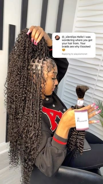 Y A on Instagram: "💯 virgin hair from us🥰🥰 No short pieces between this burgin hair, best quality 👍link in bio for purchase Small bohemian braids⭐️⭐️ .. . . . Human hair @mamacita__hair . #ombrebraids #newarkbraider #gypsybraids #bohobraids #bohobraid #curlybraids #bulkhairextensions #bulkhair #newjerseybraids #newjerseybraider #bohobraidsnyc #knottlessbraidsnj #braidsnj #njbraids #njbraider #njbraiders #jerseybraider #brookylnbraider #braidsync #braider #nycbraids #braidsgang #njstylist Goddess Hair Piece, Micro Bohemian Braids, Boho Small Box Braids, Human Hair For Boho Braids, Boho Goddess Braids Human Hair, Bora Bora Braids Hairstyle, Jumbo Braids Natural Hair, Full Boho Knotless Braids Human Hair, Bora Bora Boho Braids