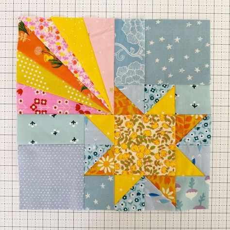 Quilting Free Patterns For All | Falling Star Block - Tutorial | Facebook Christmas Quilt Blocks, Quilt Blocks Easy, Falling Star, Quilt Square Patterns, Quilt Sewing Patterns, Star Quilt Blocks, Falling Stars, Star Blocks, Star Quilt Patterns