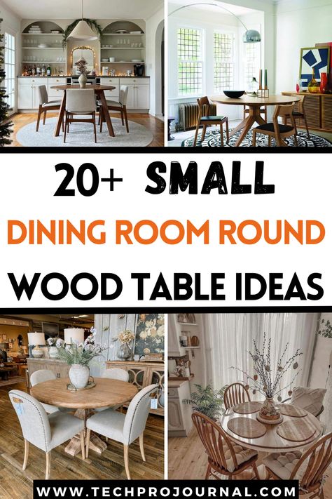 Have you ever wanted a timeless look in a compact area? These small dining room round wood table ideas create a cozy, inviting vibe. With these small dining room round wood table ideas, even the smallest space feels complete. Compact Round Dining Table, Dining Room With Round Table And Buffet, Small Dining Room Ideas With Round Table, Small Round Dining Table Centerpiece, Cozy Dining Room Ideas Small Spaces, Round Dining Table In Rectangular Room, Small Round Dining Table Decor Ideas, Small Rectangular Dining Room Ideas, Cozy Round Dining Table