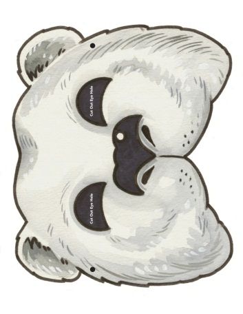 Polar Bear Mask, Play Masks, Polar Bear Theme, Polar Bear Craft, Zoo Theme, Winter Onederland Party, Bear Mask, Book Character Costumes, Bear Halloween