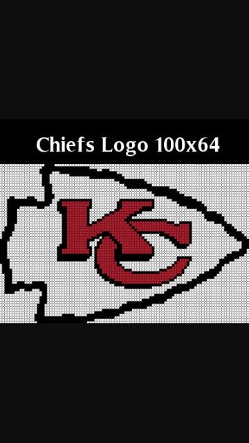 Kansas City Chiefs cross stitch pattern Kansas City Chiefs Crochet Blanket, Football Cross, Crochet Football, Kansas City Chiefs Logo, Halloween Cross Stitch Patterns, Cross Stitch Letters, Halloween Cross Stitches, Box Patterns, Tapestry Crochet Patterns