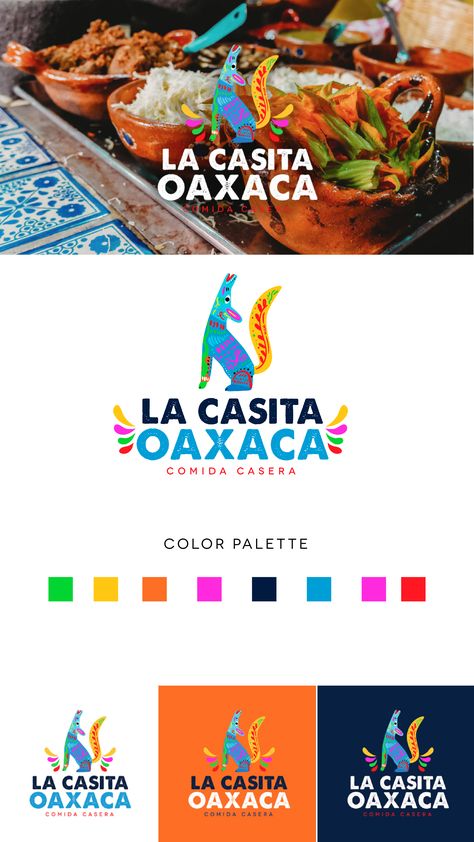 Diseño de logotipo para restaurante mexicano #mexico #logo #brand #mexican #mexicanfood #designer #graphicdesigner Mexican Graphic Design, Mexican Fonts, Modern Brand Identity, Mexico Design, Trendy Logos, Studio Visit, Powerpoint Design Templates, Identity Design Logo, Unique Logo Design