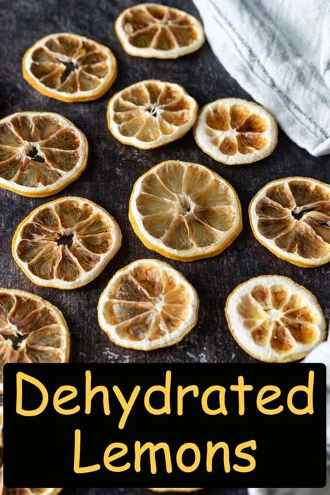 Dehydrated Lemon - Binky's Culinary Carnival Dehydrated Lemons, Dehydration Recipes, Fun Homemade Gifts, Cooking Decor, Citrus Garnish, Yummy Fruit, Lemon Zucchini, Dried Lemon, Dehydrated Fruit