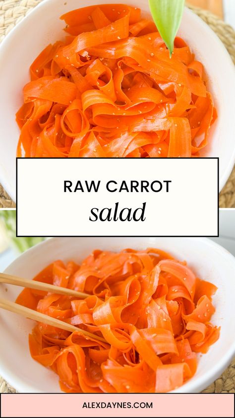 Carrot Ribbon Salad, Dr Ray Peat, Salad With Ginger Dressing, Raw Carrot Salad, Homemade Spring Rolls, Ray Peat, Ham Fried Rice, Crisp Salad, Poptart Recipe