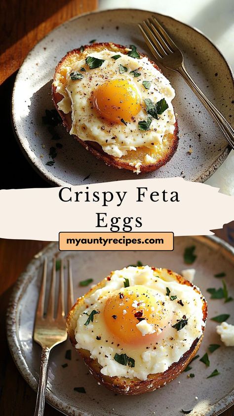 Enjoy these Crispy Feta Fried Eggs as a simple yet gourmet option for winter meals. The creamy, tangy feta contrasts beautifully with the crispy eggs, making it an ideal dish for Friendsgiving food ideas or quick winter treats. Pair it with toast or a side salad for a versatile meal that’s easy and satisfying. Fried Egg Meals, Egg Feta Breakfast, Feta Eggs Breakfast, Healthy Egg Breakfast Recipes, Healthy Breakfast For Dinner, Crispy Eggs, Crispy Feta, Egg Breakfast Recipes, Holistic Eating