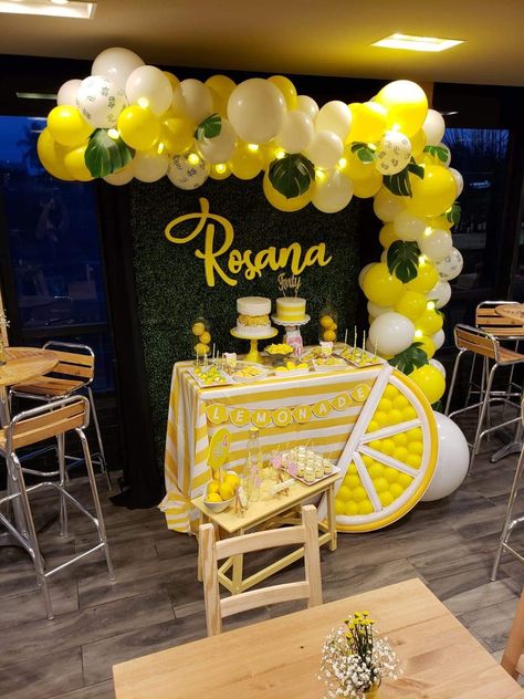 Lemonade Theme Party, 54th Anniversary, Lemon Themed Party, Game Stand, Diy Lemonade Stand, Lemon Birthday, 40th Bday Ideas, Bazaar Ideas, Lemonade Stand